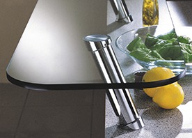 Accessories & Plumbing Fixtures with Glass Countertop