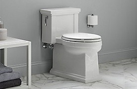 White Design Toilet in Bathroom