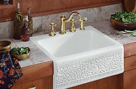 Gold Faucet and Granite Sink