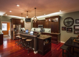 Dark Kitchen Cabinets and Dark Countertop