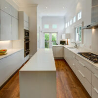 White Frameless Kitchen Cabinets